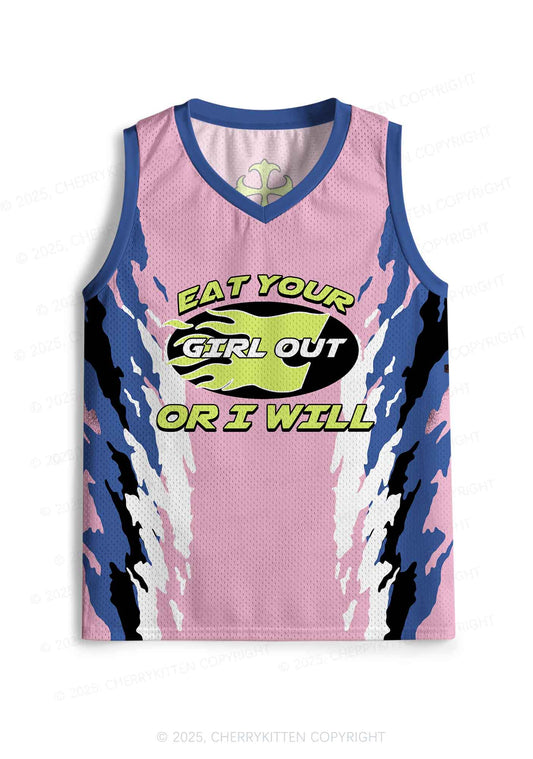 Custom Pink Eat Your Girl Out Pride Y2K Sport Jersey Tank Cherrykitten