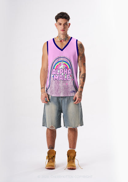 Alpha Male Unicorn Pride Y2K Sport Jersey Tank Cherrykitten