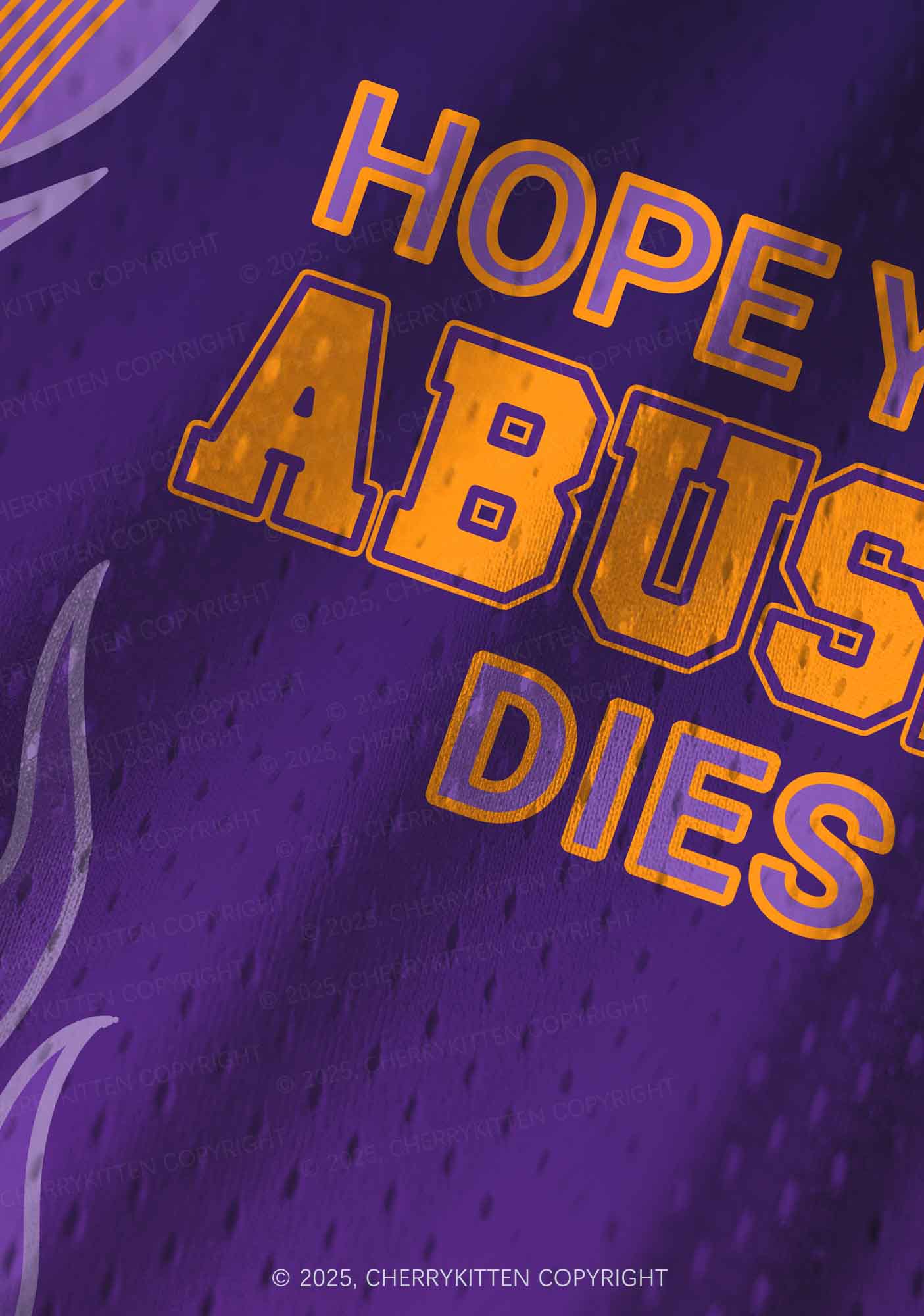 Custom Halloween Hope Your Abuser Dies Y2K Sport Jersey Tank Cherrykitten