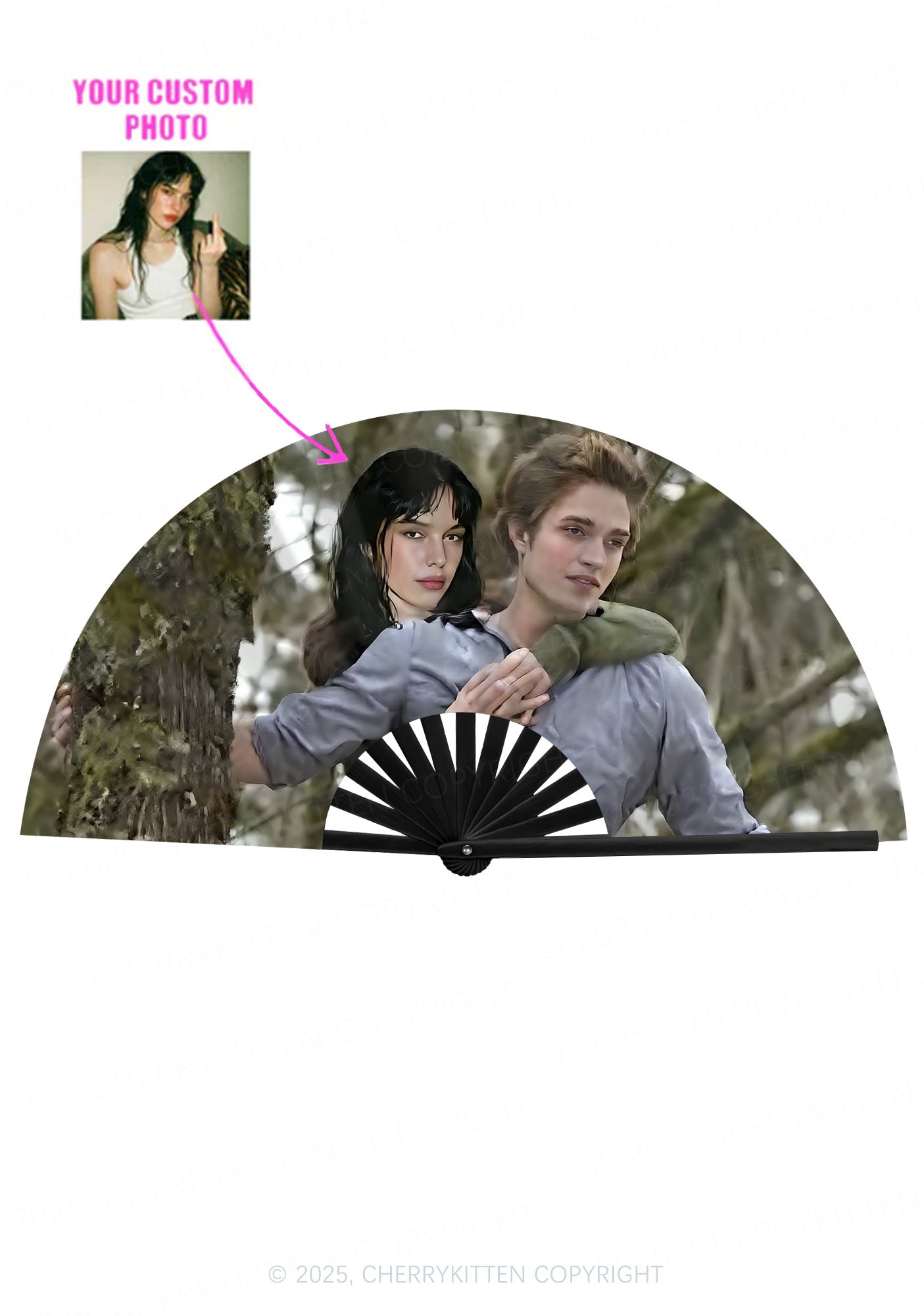 Custom Face Y2K Rave Hand Fan Cherrykitten