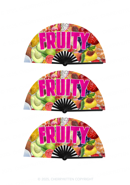 Fruity Pride Y2K Rave Hand Fan Cherrykitten