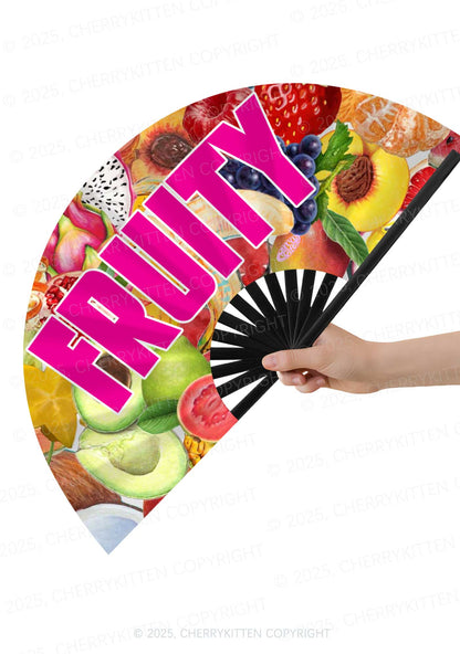 Fruity Pride Y2K Rave Hand Fan Cherrykitten