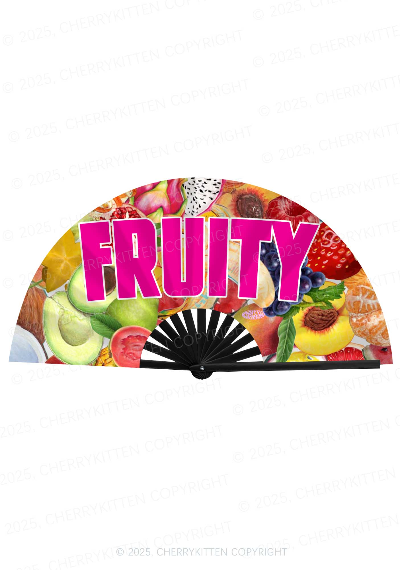 Fruity Pride Y2K Rave Hand Fan Cherrykitten