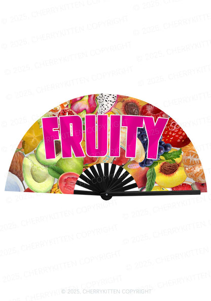 Fruity Pride Y2K Rave Hand Fan Cherrykitten
