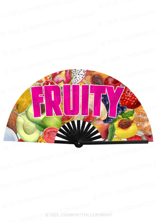 Fruity Pride Y2K Rave Hand Fan Cherrykitten