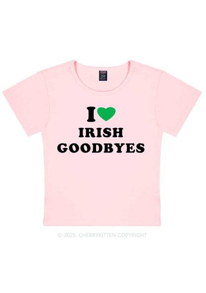 I Love Irish Goodbyes St Patricks Y2K Baby Tee Cherrykitten