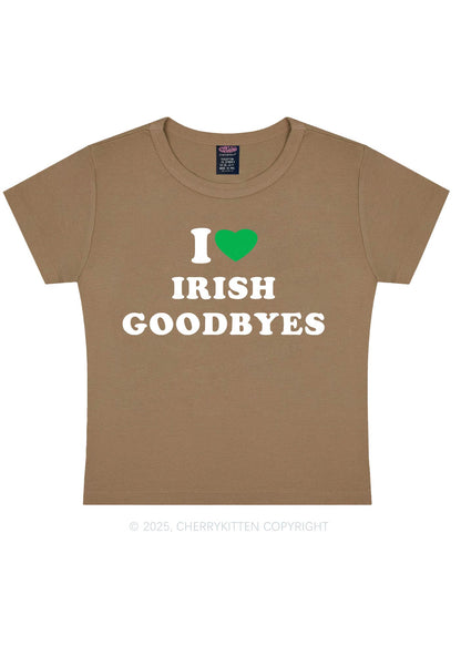 I Love Irish Goodbyes St Patricks Y2K Baby Tee Cherrykitten