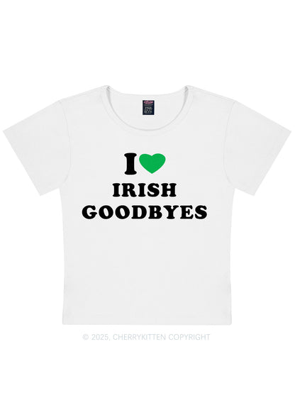 I Love Irish Goodbyes St Patricks Y2K Baby Tee Cherrykitten