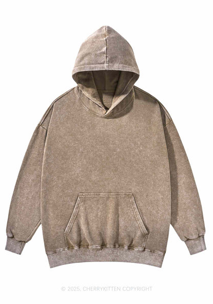 Plain Y2K Washed Hoodie Cherrykitten