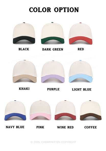 Embroidered Fill Me With Cxm Y2K Color Block Baseball Cap Cherrykitten