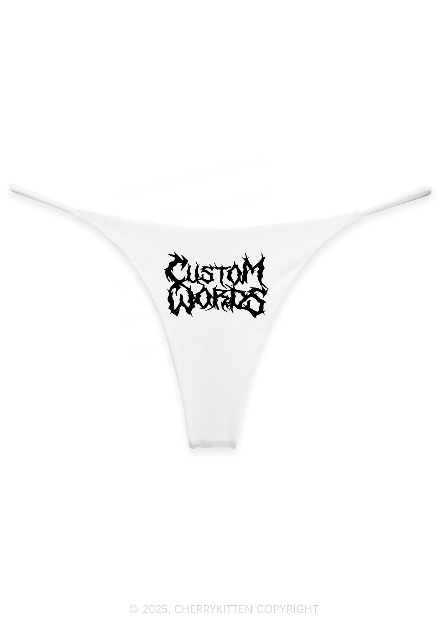 Custom Text Punk Font Y2K Bikini String Thong Cherrykitten