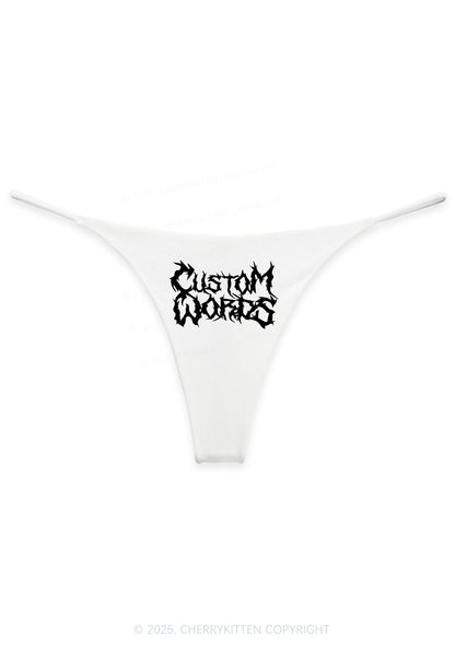 Custom Text Punk Font Y2K Bikini String Thong Cherrykitten