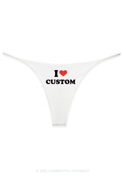 I Love Custom Personalized Y2K Bikini String Thong Cherrykitten