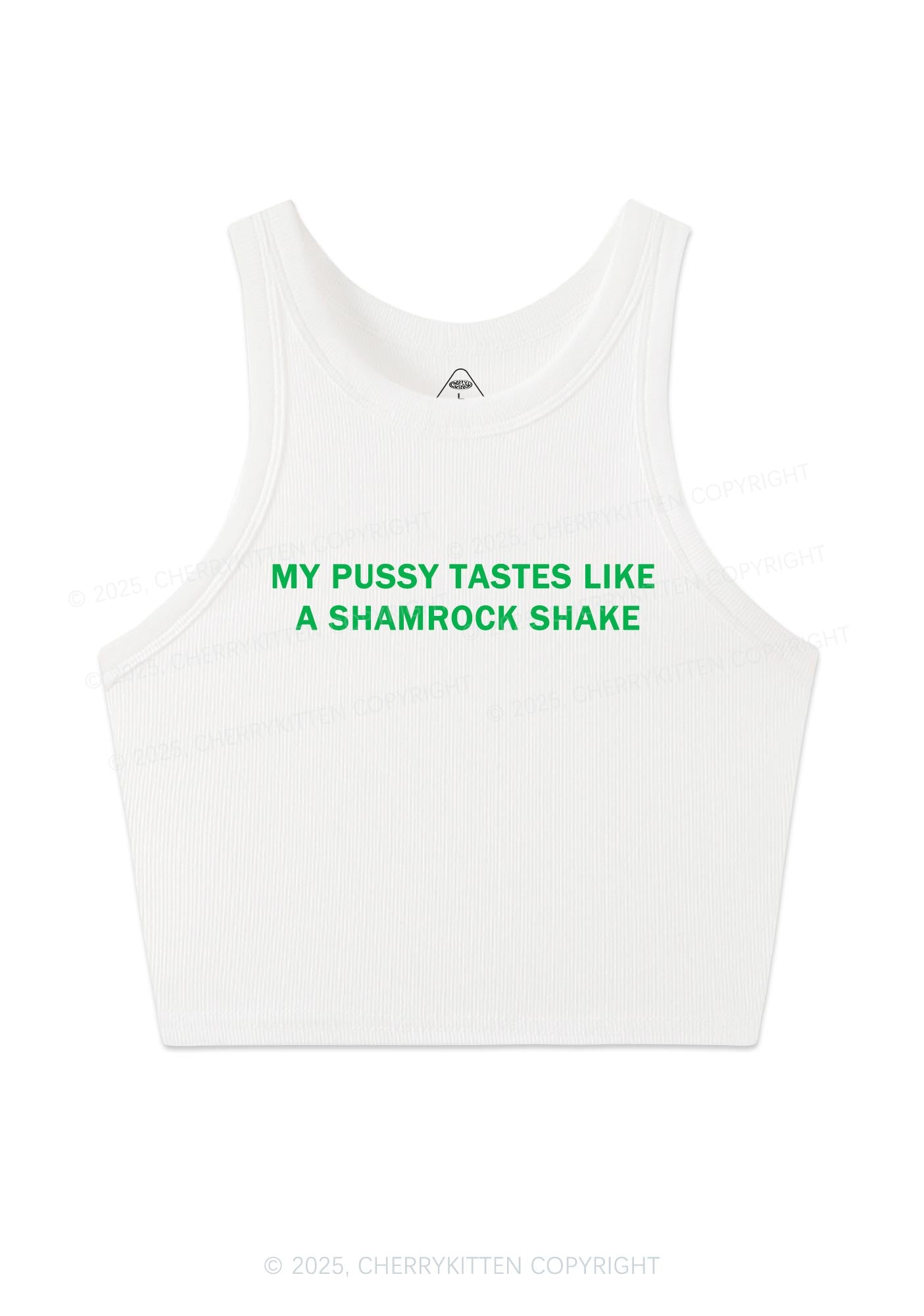 Puxxy Tastes Like Shamrock Shake St Patricks Y2K Crop Tank Top Cherrykitten