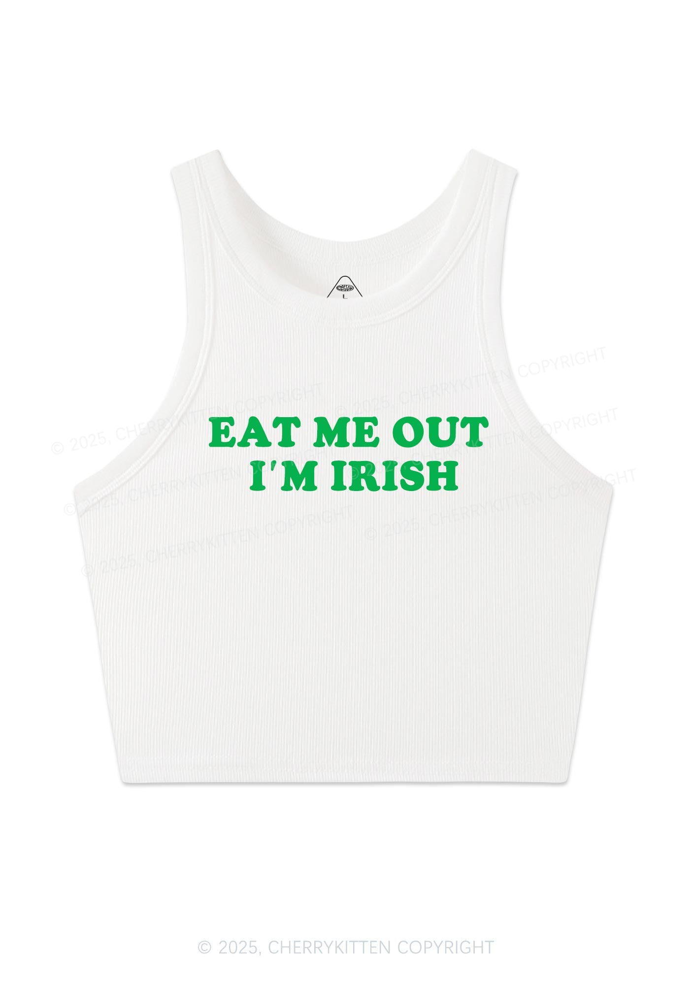 Eat Me Out Im Irish St Patricks Y2K Crop Tank Top Cherrykitten