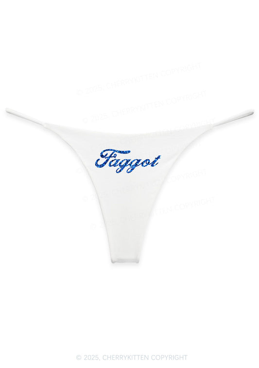 Glitter Faggot Pride Y2K Bikini String Thong Cherrykitten