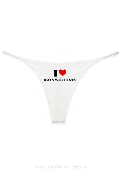 I Love Boys With Tats Y2K Bikini String Thong Cherrykitten