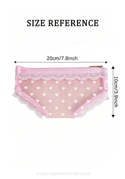 Glitter Choke Me Y2K Briefs Shape Cosmetic Pouch Cherrykitten