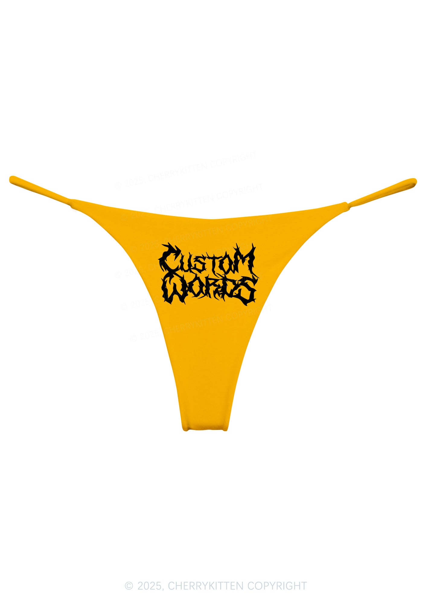 Custom Text Punk Font Y2K Bikini String Thong Cherrykitten