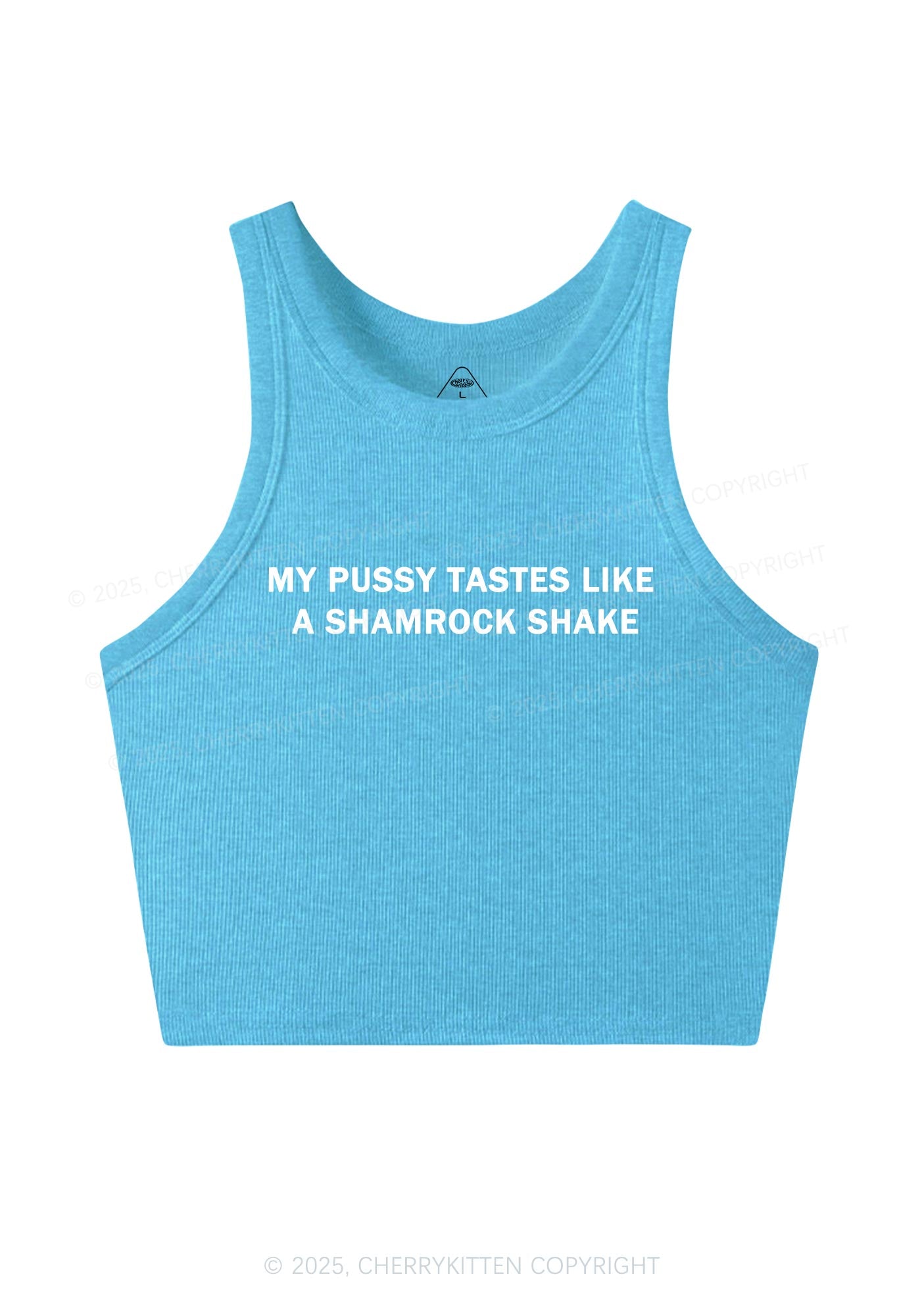 Puxxy Tastes Like Shamrock Shake St Patricks Y2K Crop Tank Top Cherrykitten