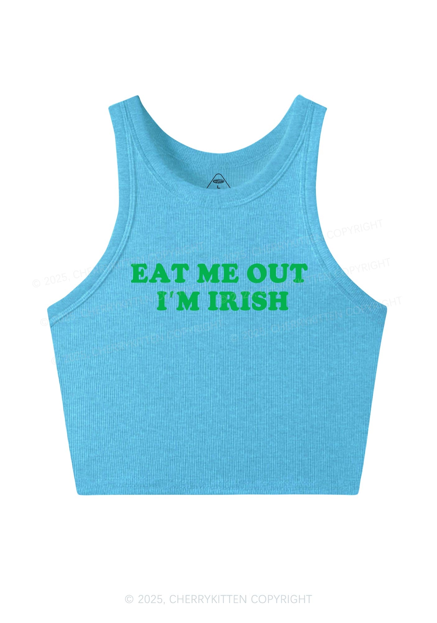 Eat Me Out Im Irish St Patricks Y2K Crop Tank Top Cherrykitten