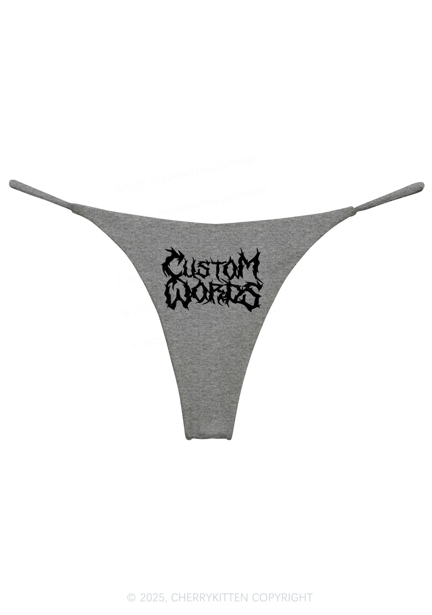Custom Text Punk Font Y2K Bikini String Thong Cherrykitten