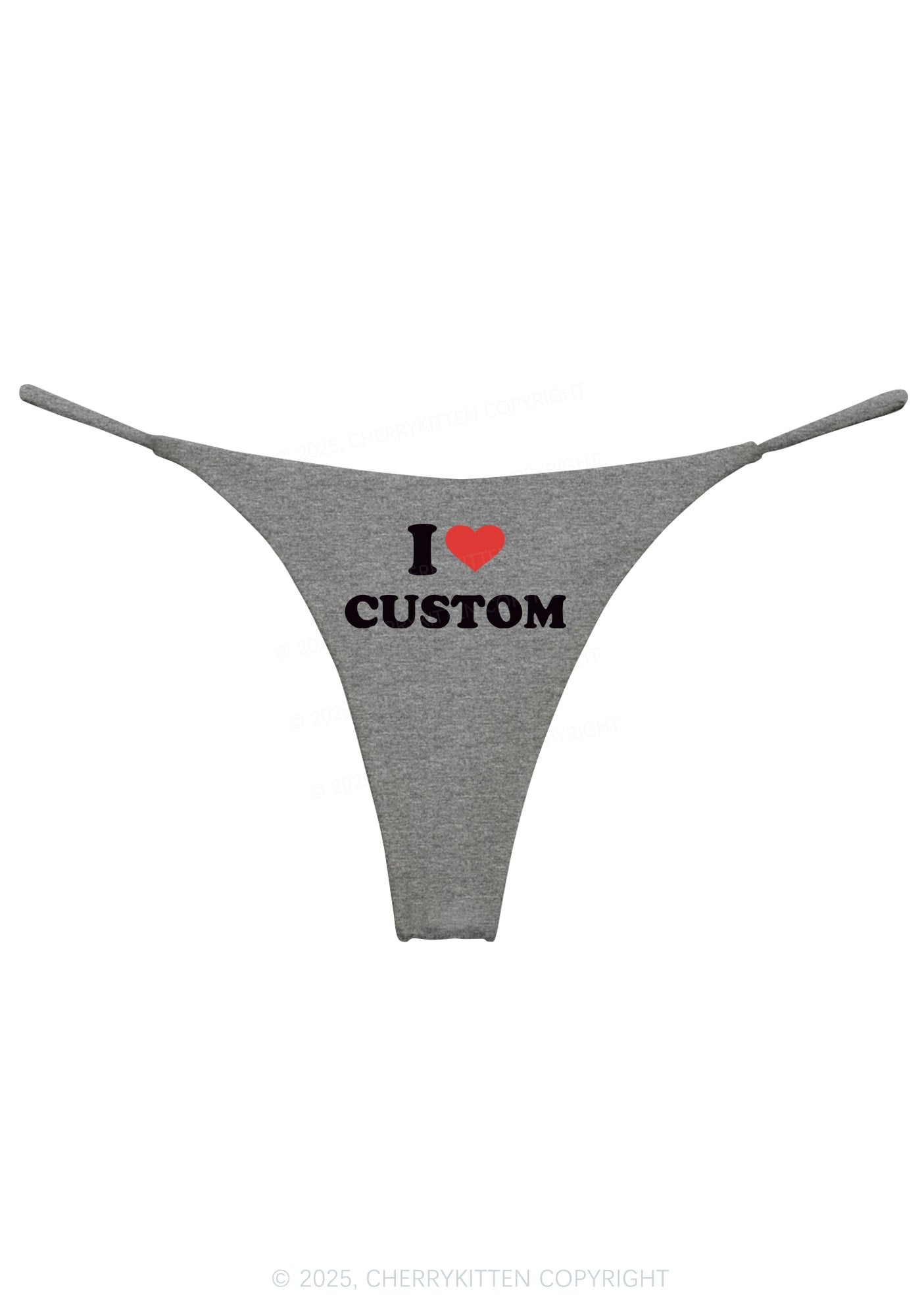 I Love Custom Personalized Y2K Bikini String Thong Cherrykitten