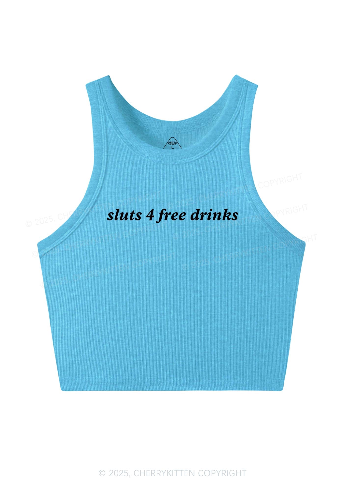 Slxt For Free Drinks Y2K Crop Tank Top Cherrykitten