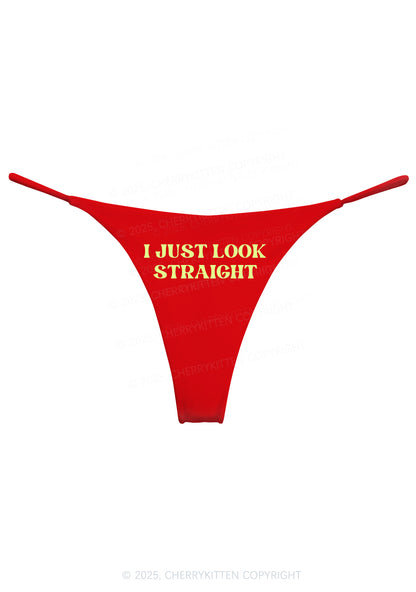 I Just Look Straight Pride Y2K Bikini String Thong Cherrykitten