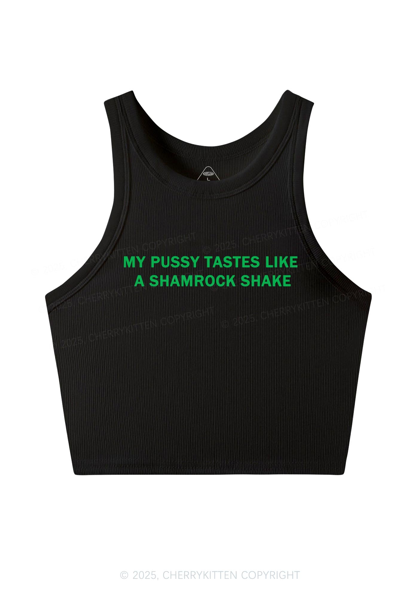 Puxxy Tastes Like Shamrock Shake St Patricks Y2K Crop Tank Top Cherrykitten