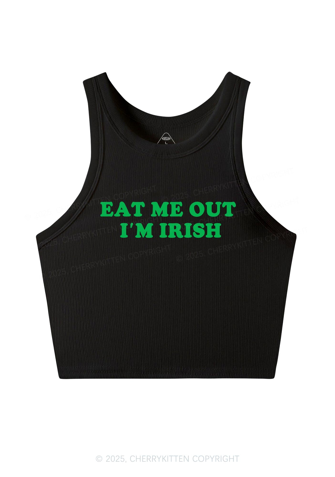 Eat Me Out Im Irish St Patricks Y2K Crop Tank Top Cherrykitten