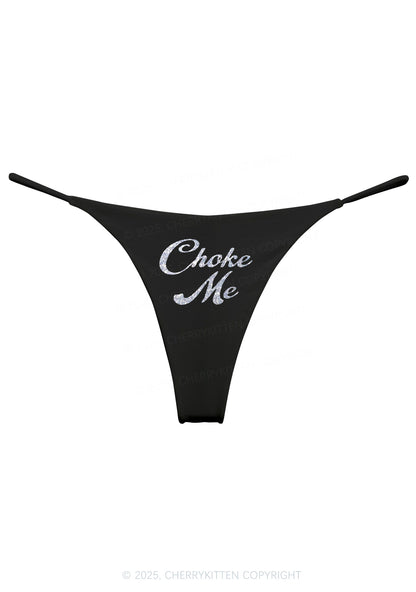 Glitter Choke Me Y2K Bikini String Thong Cherrykitten