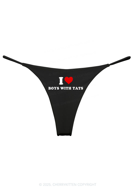 I Love Boys With Tats Y2K Bikini String Thong Cherrykitten