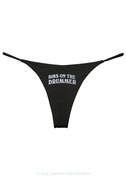 Glitter Dibs On The Drummer Y2K Bikini String Thong Cherrykitten