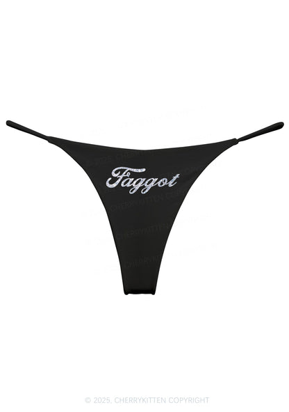 Glitter Faggot Pride Y2K Bikini String Thong Cherrykitten