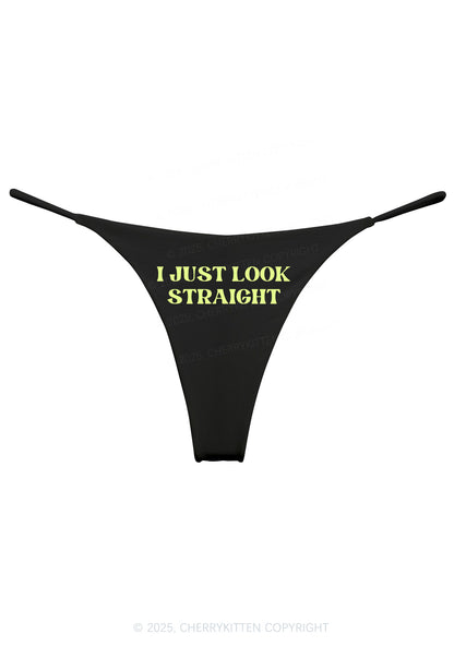 I Just Look Straight Pride Y2K Bikini String Thong Cherrykitten