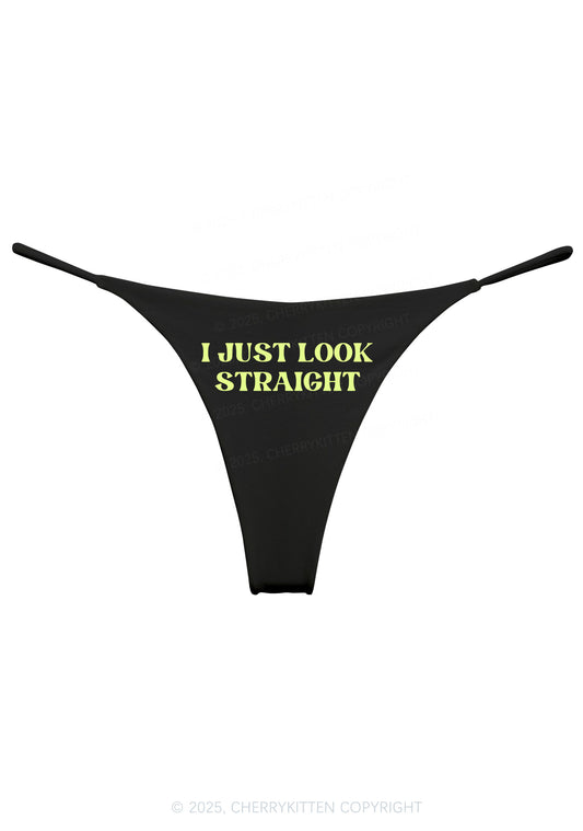 I Just Look Straight Pride Y2K Bikini String Thong Cherrykitten