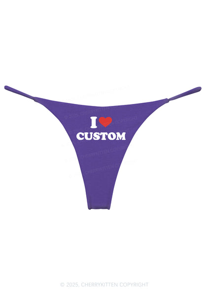 I Love Custom Personalized Y2K Bikini String Thong Cherrykitten