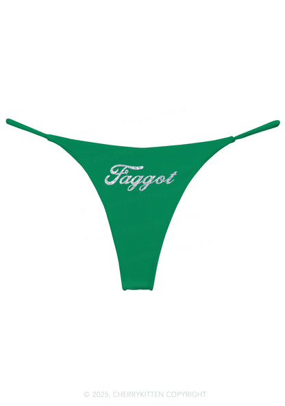 Glitter Faggot Pride Y2K Bikini String Thong Cherrykitten