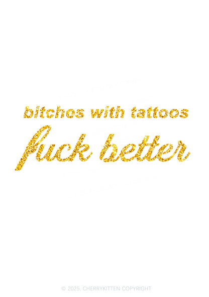 Glitter Bxxches With Tattoos Fxxk Better Y2K Bikini String Thong Cherrykitten