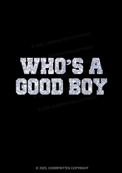Glitter Whos A Good Boy Y2K Bikini String Thong Cherrykitten