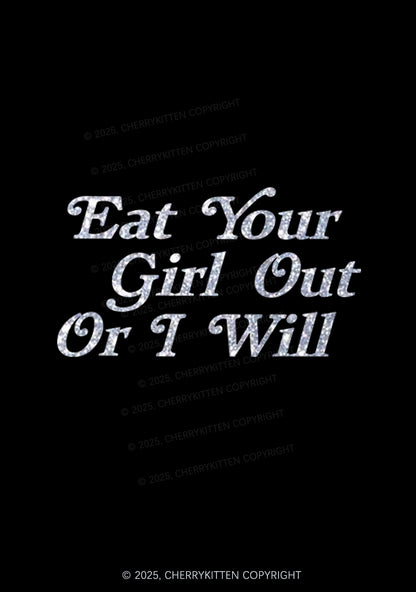 Glitter Eat Your Girl Out Pride Y2K Bikini String Thong Cherrykitten