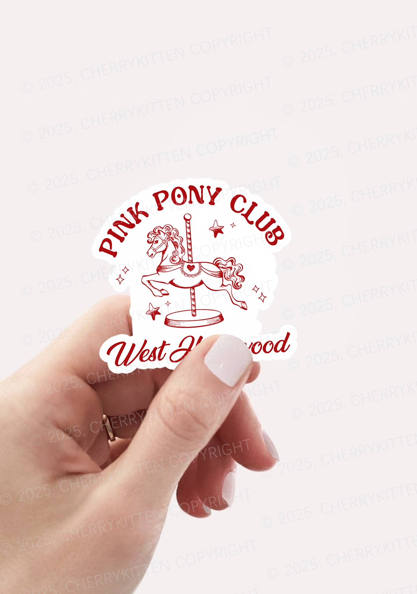 Pink West Hollywood 1Pc Y2K Sticker Cherrykitten