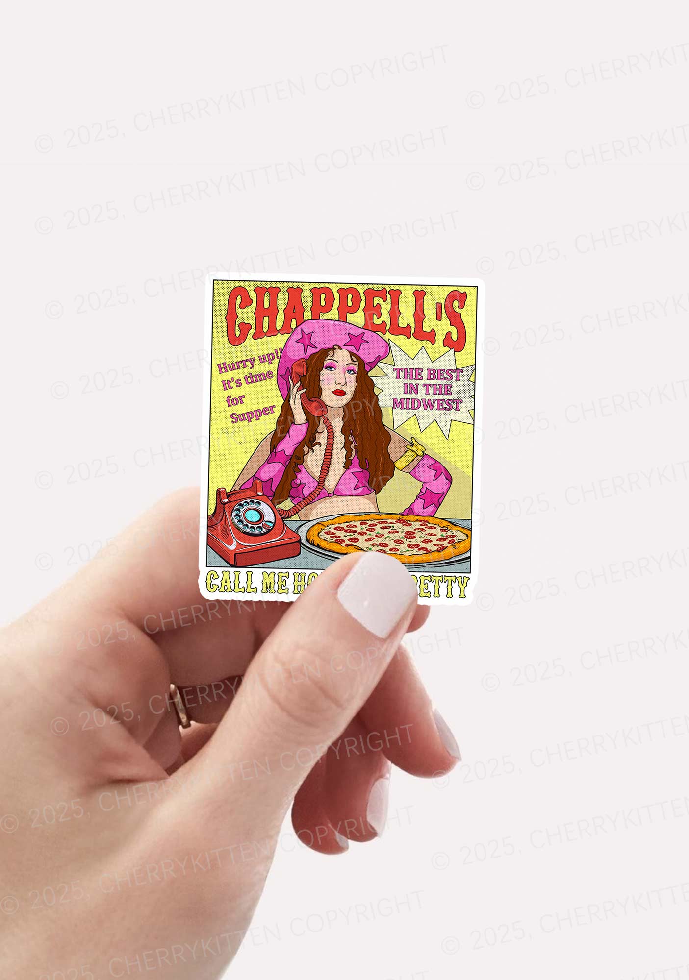 Call Me Hot 1Pc Y2K Sticker Cherrykitten