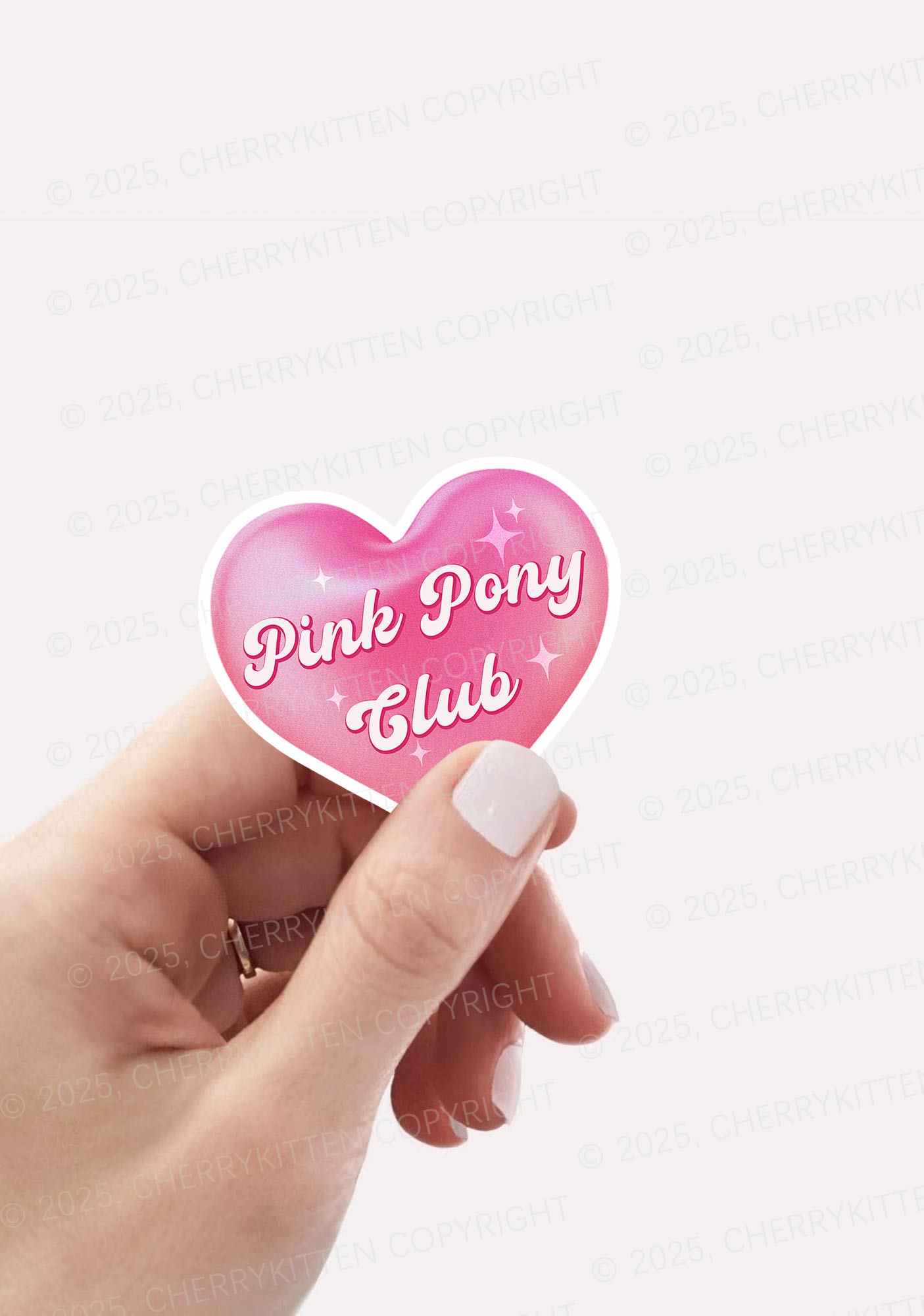 Pink Heart Pony Club 1Pc Y2K Sticker Cherrykitten