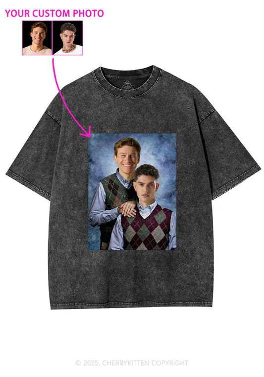 Custom Step Brothers Portrait Y2K Shirts Washed Tee Cherrykitten
