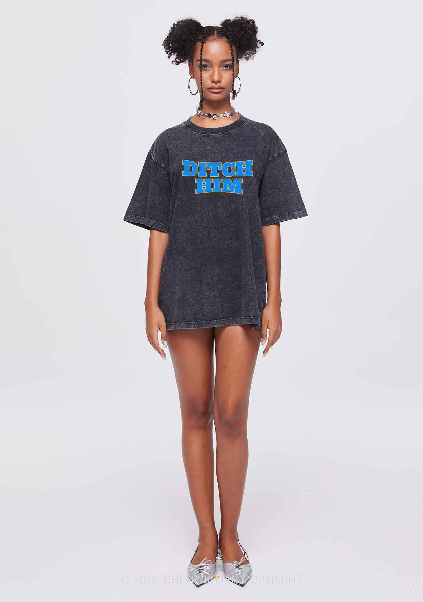 Ditch Him Pride Y2K Shirts Washed Tee Cherrykitten