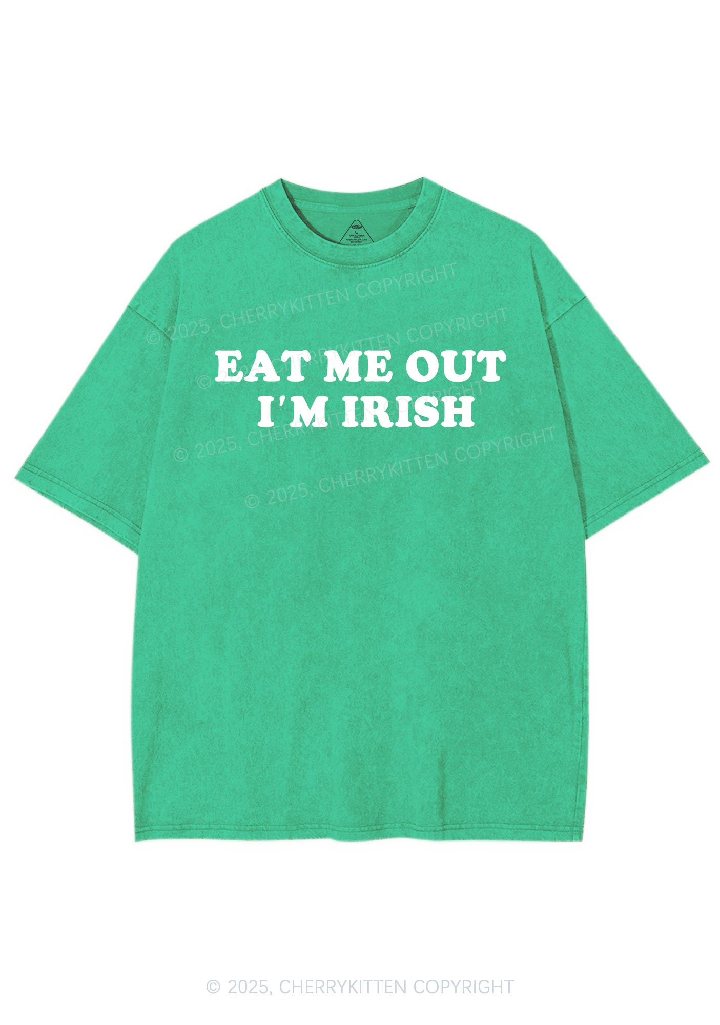 Eat Me Out Im Irish St Patricks Y2K Shirts Washed Tee Cherrykitten
