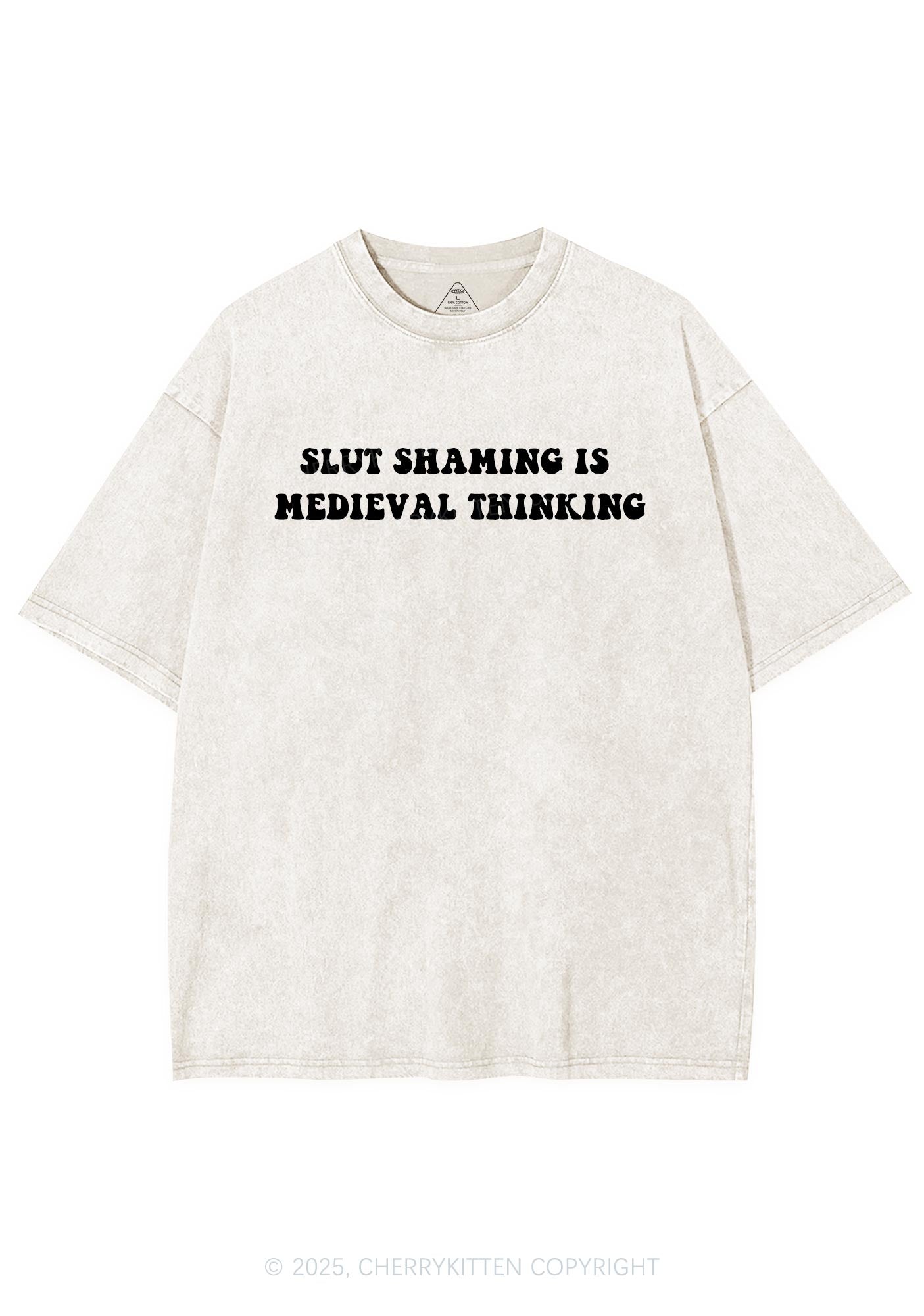 Slxt Shaming Medieval Thinking Y2K Washed Tee Cherrykitten