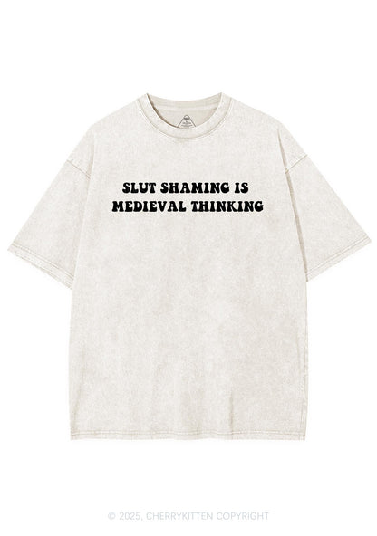 Slxt Shaming Medieval Thinking Y2K Washed Tee Cherrykitten